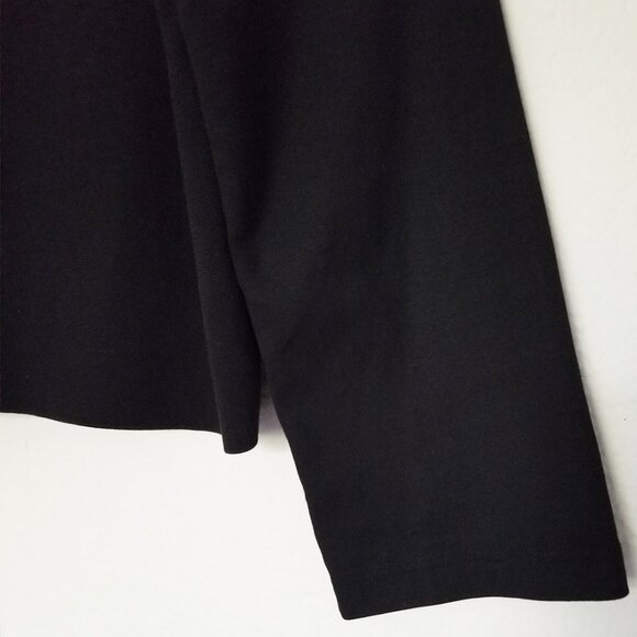 COS Jersey Rugby Shirt Top XS Black Collar V Neck Wide Long Sleeves Minimalist - Picture 14 of 16